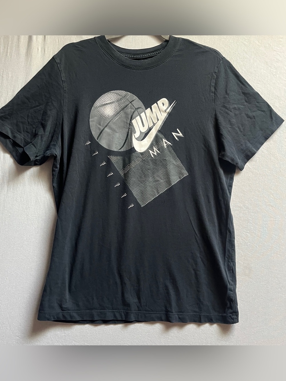 Jordan Black Gray Jumpman Basketball Graphic Short Sleeve T Shirt Size M